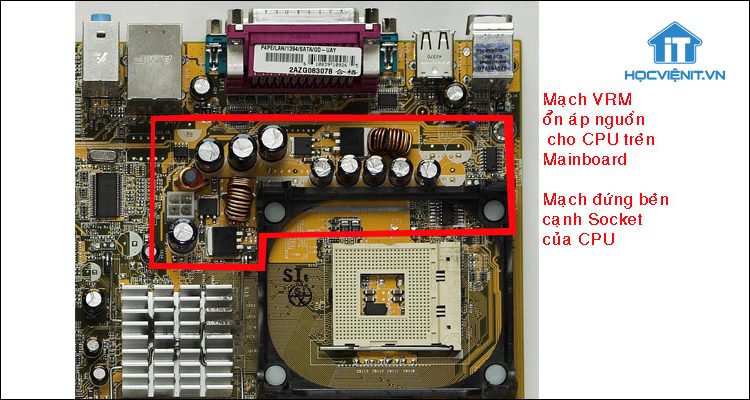 Mạch VRM trên Mainboard ASUS Socket 478