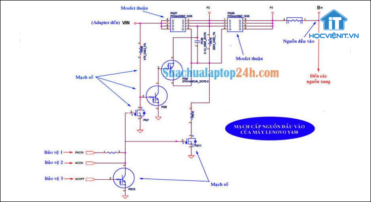 Sơ đồ mạch cấp nguồn đầu vào của máy LENOVO Y430