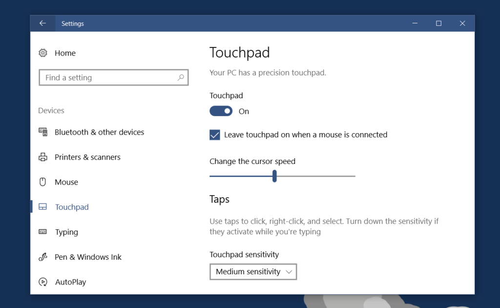 touchpad không hoạt động nhạy