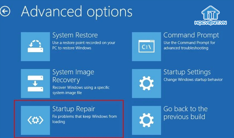 Chọn Startup Repair 