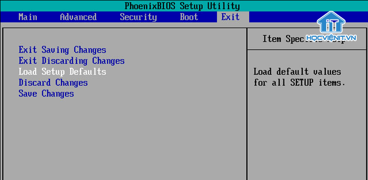Load Setup Default