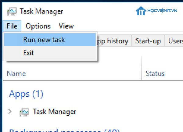 Run new task Run new task