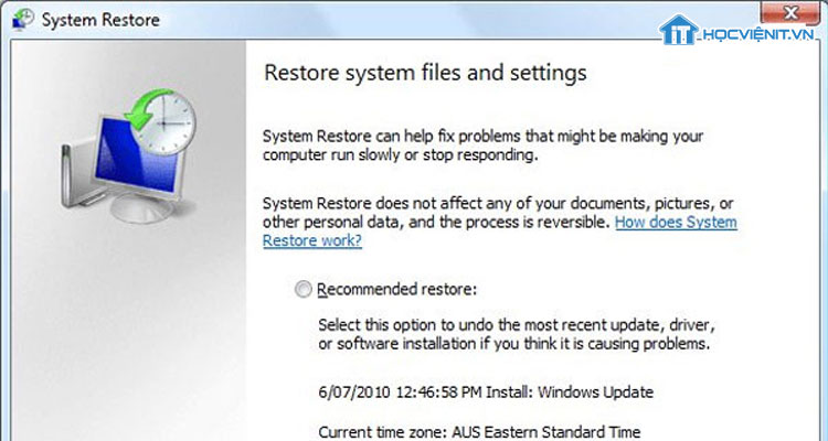 System restore