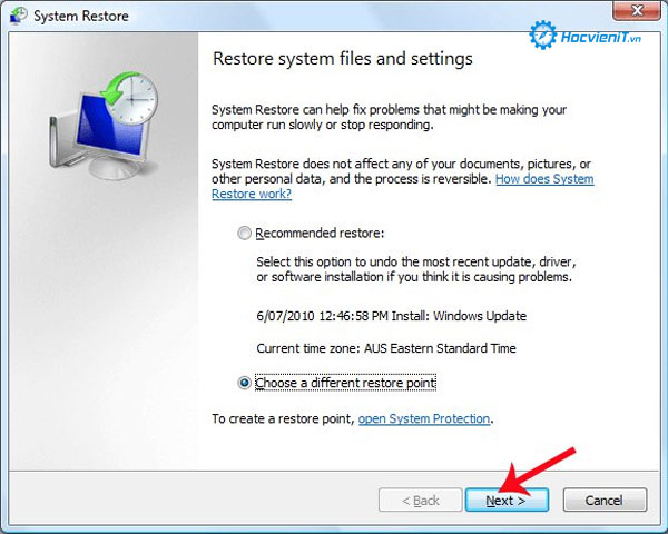System Restore System Restore