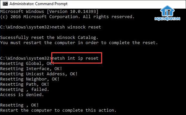Reset TCP/IP