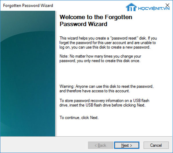 Forgotten Password Wizard