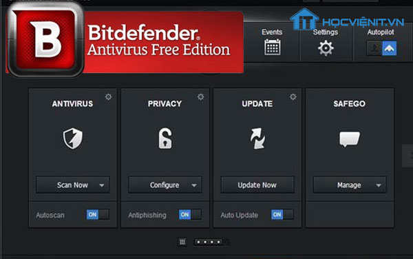 Giao diện phần mềm BitDefender Antivirus Free Edition
