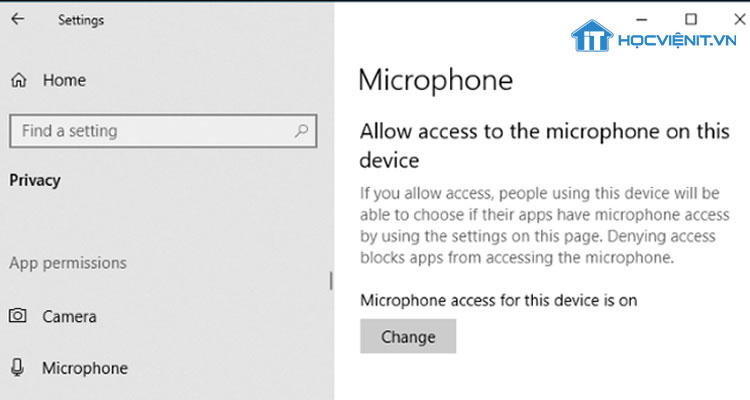 Microphone trong Windows 10