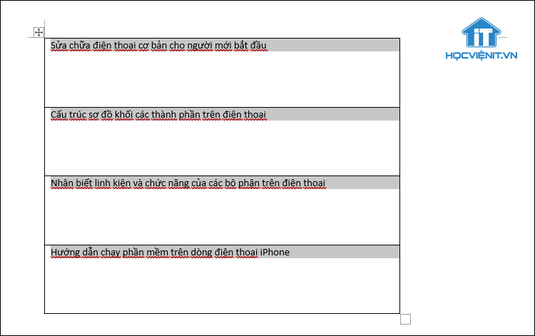 Lỗi word bị khoảng trống table