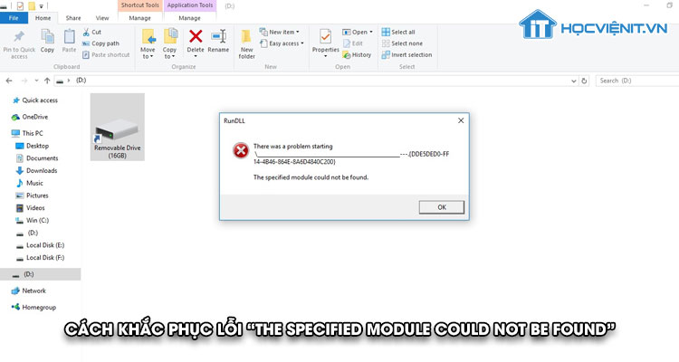 lỗi the specified module could not be found khi mở usb