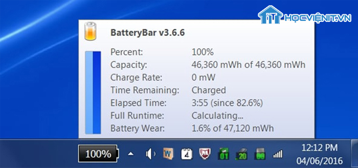 Phần mềm BatteryBar