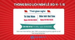 Thông báo Lịch nghỉ Ngày lễ chiến thắng 30/4 và ngày Quốc tế lao động 1/5