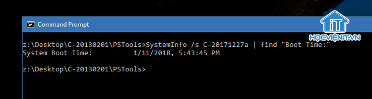 systeminfo | find /i "Boot Time"