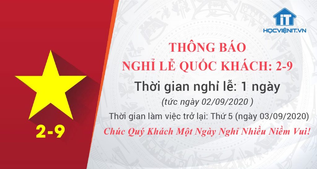 Thông báo nghỉ Lễ Quốc Khánh 2/9/2020