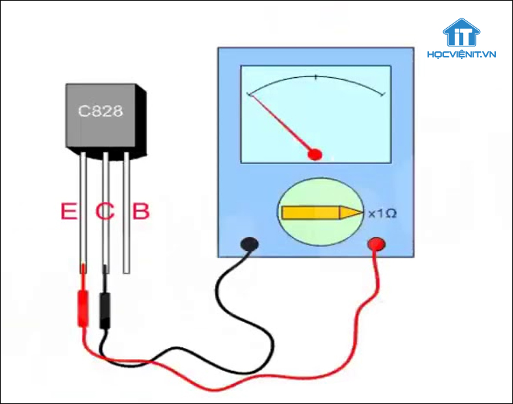 Cách xác định chân transistor NPN bằng VOM kim