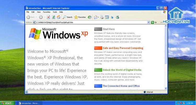 Phiên bản Internet Explorer trên Windows XP
