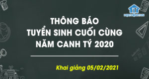 Thông báo tuyển sinh cuối cùng năm canh tý 2020