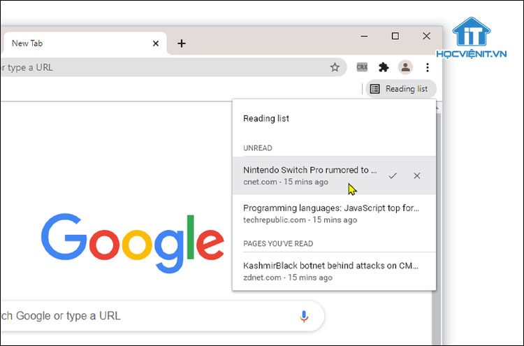 Thêm trang web trên Chrome dành cho máy tính