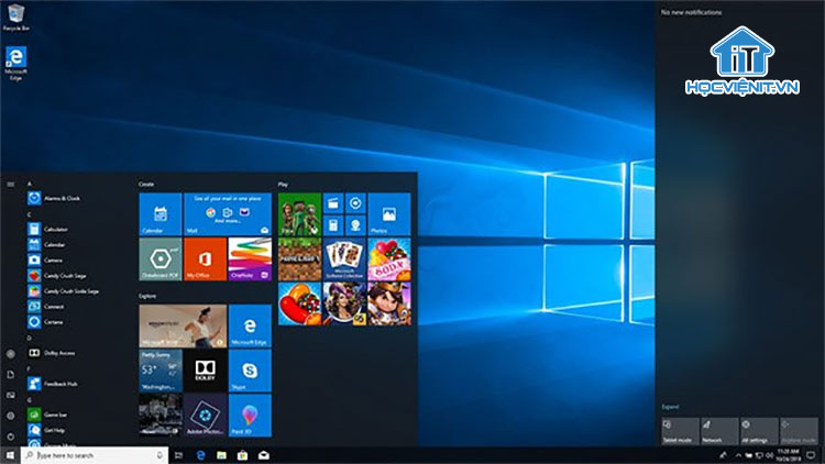 Giao diện hệ điều hành Windows 10
