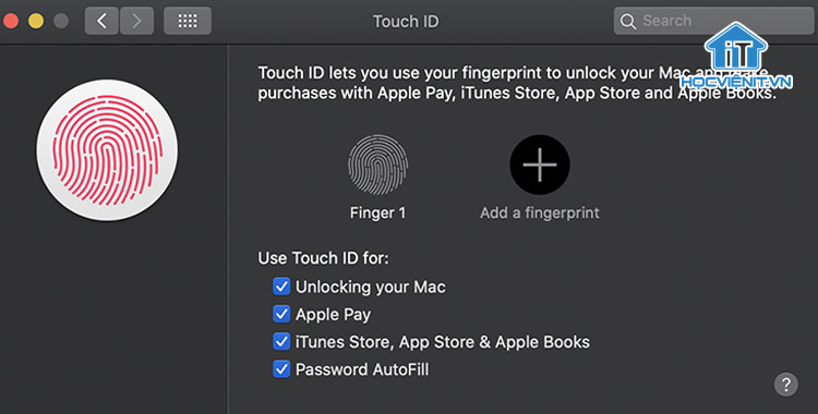 Sử dụng Touch ID trên MacBook