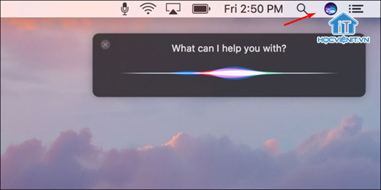 Biểu tượng Siri trên MacBook