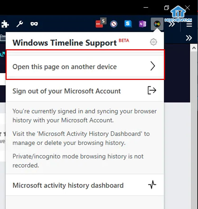 Cấp phép cho Windows Timeline Support