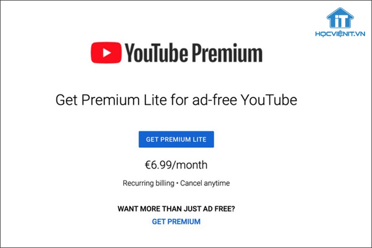 Premium Lite chỉ có một tính năng duy nhất là chặn quảng cáo