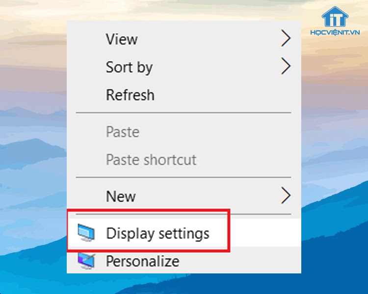 Chọn Display settings