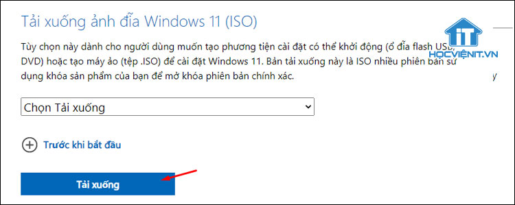 Tải xuống Windows 11 Disk Image (ISO) từ Microsoft