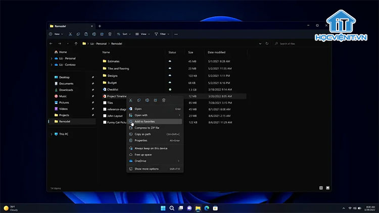 Tùy chọn yêu thích của File Explorer trong Windows 11
