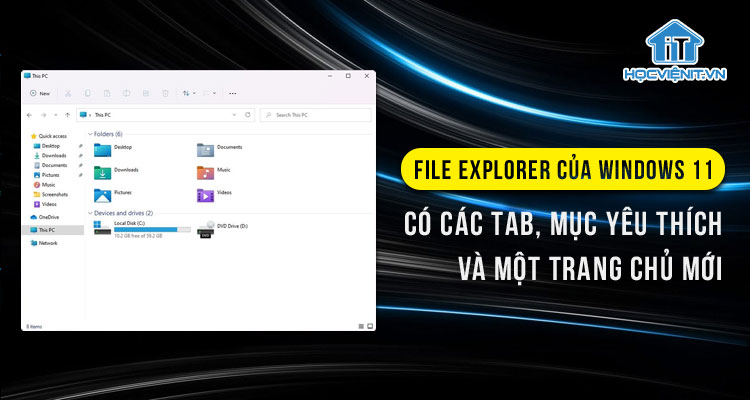 File Explorer của Windows 11 có các tab, mục yêu thích và một trang chủ mới