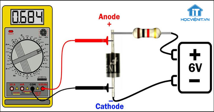 Đo diode zener bằng thang đo điện áp của đồng hồ vạn năng