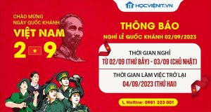 Lịch nghỉ lễ Quốc khánh 02/09 năm 2023 - Học viện IT