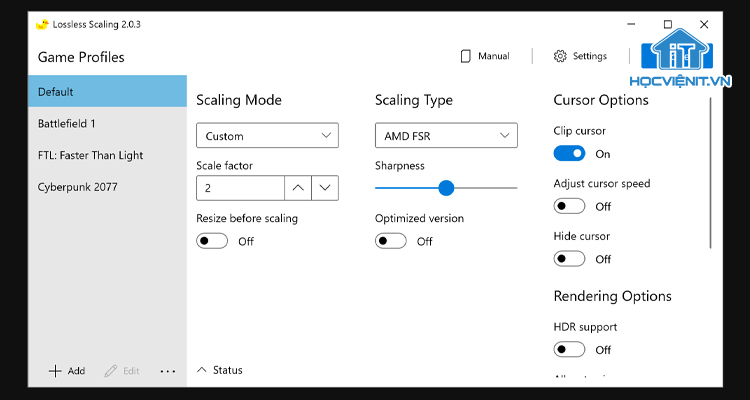 Phần mềm Lossless Scaling