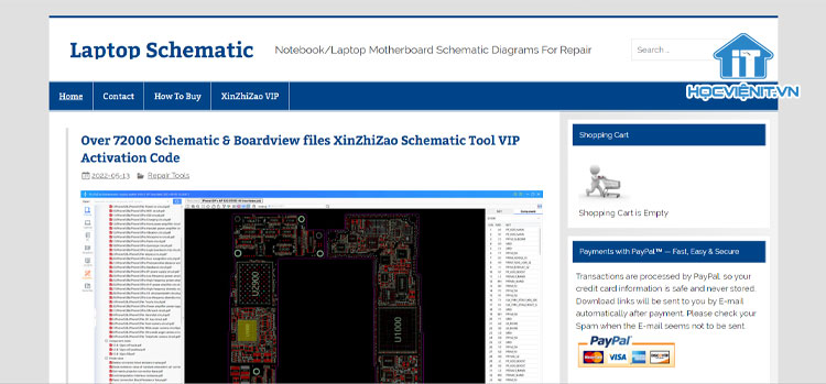 Giao diện trang web Laptop Schematic