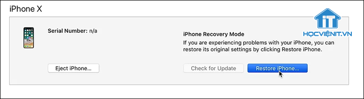 Chọn Restore iPhone...