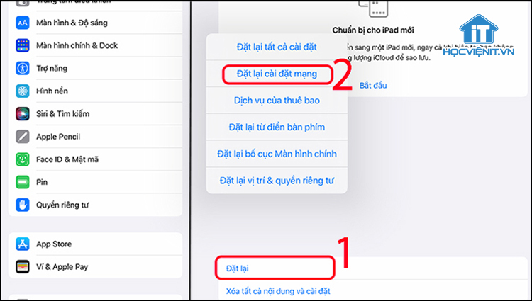 Đặt lại cài đặt mạng trên iPad