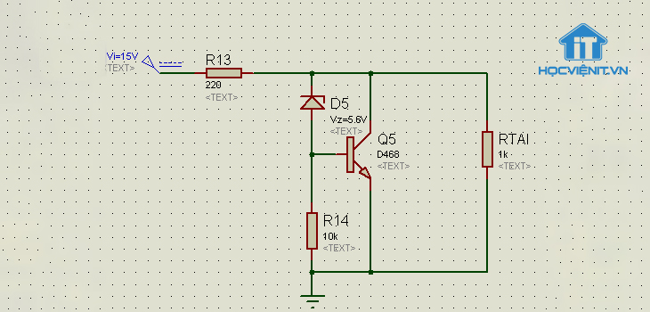 Mạch ổn áp dùng diode zener và transistor