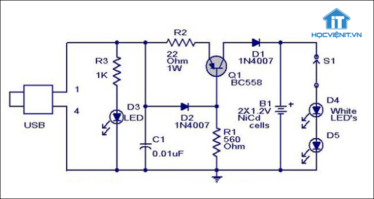 Mạch đèn LED USB