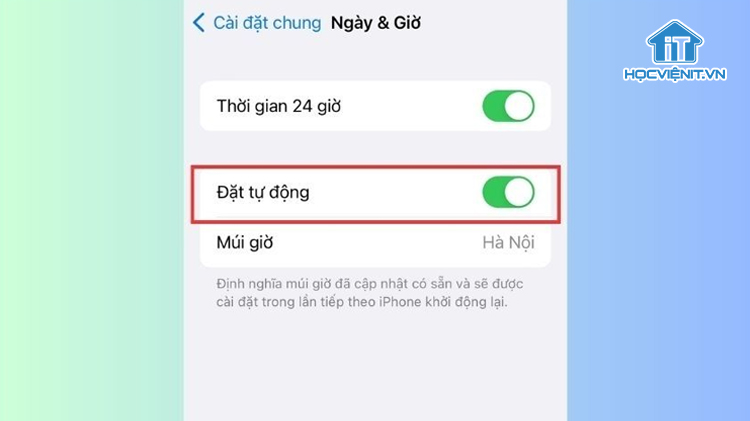 Đặt tự động thời gian