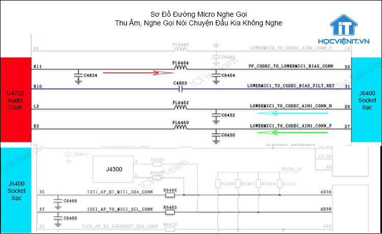 Sơ đồ đường micro nghe gọi trên iPhone X