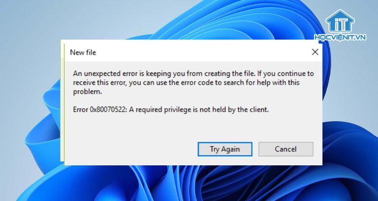 Lỗi 0x80070522