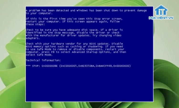 Lỗi màn hình xanh 0x0000008E