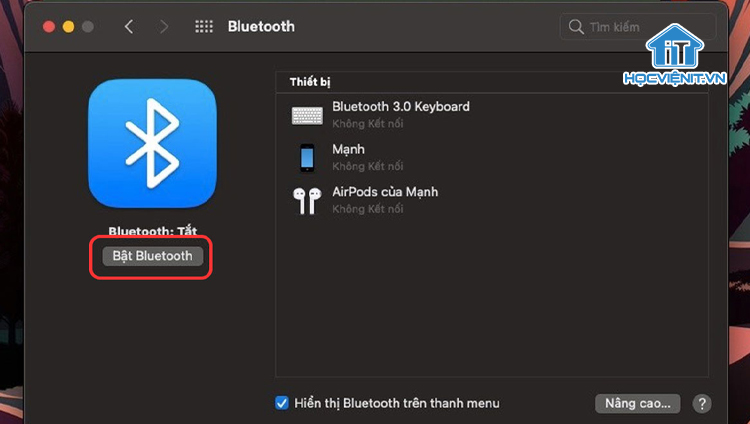 Bật Bluetooth