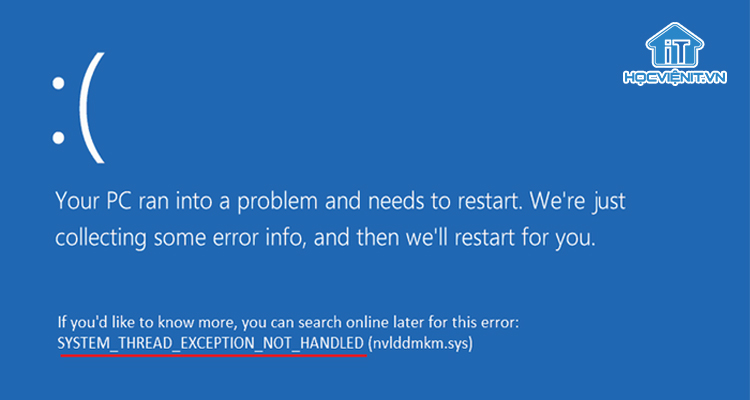 Lỗi System Thread Exception Not Handled