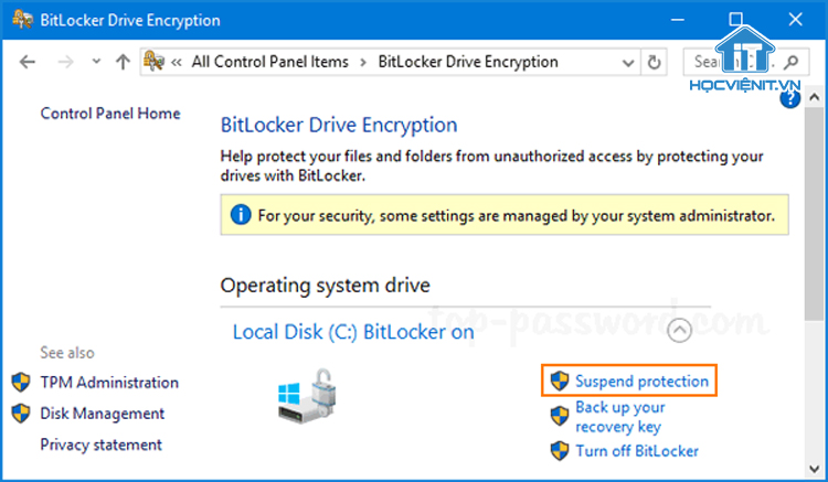 Tắt BitLocker