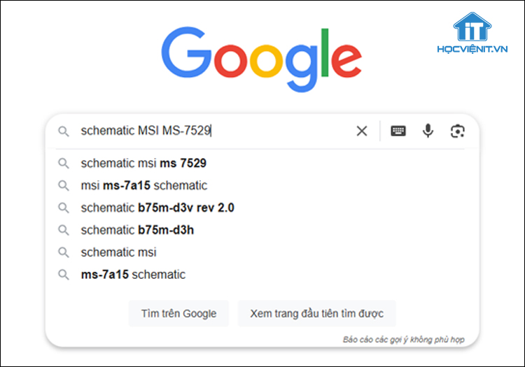 Tìm kiếm trên Google