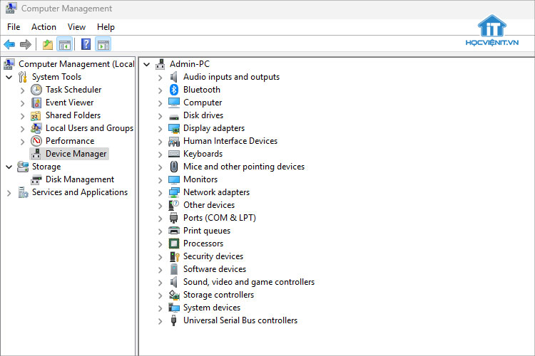 Mở Device Manager