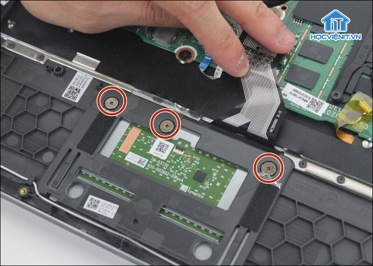 Tháo ốc cố định touchpad